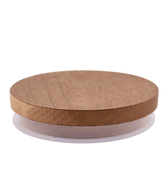 9 OZ JAR WOOD LID DARK WOOD