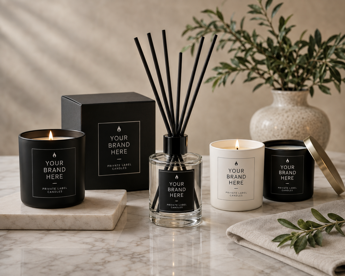 Custom branded Private Label Candles products